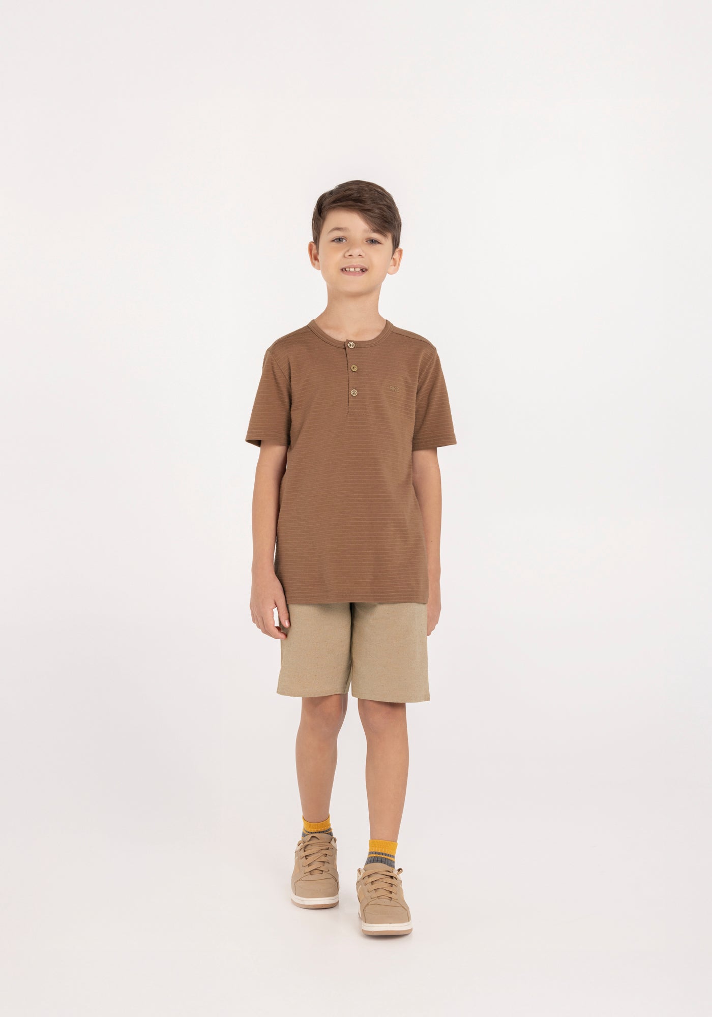 Conjunto Menino Malha Texturizada e Bermuda - Alakazoo