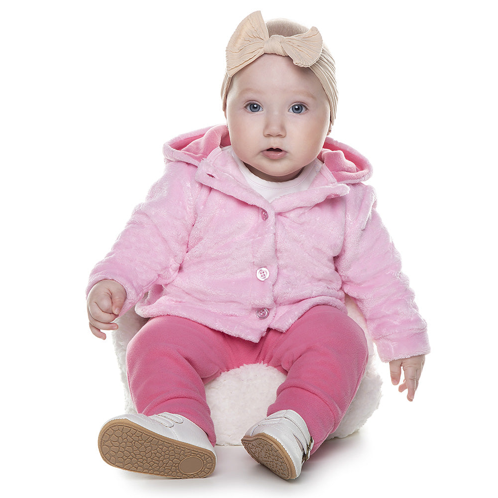 Conjunto Bebê Menina Casaco em Pelo e Calça Soft - Have Fun