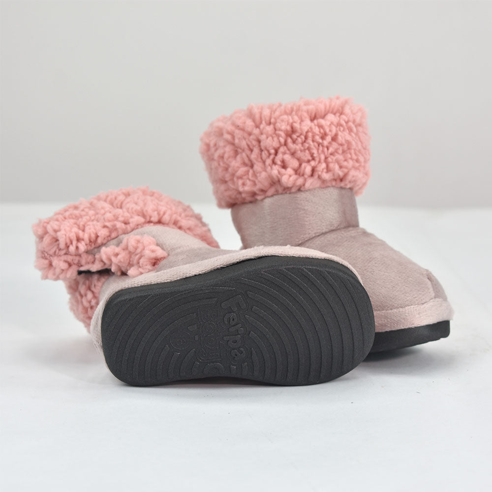 Pantufa Botinha Bebê Rosa Sola Emborrachada - Ferpa