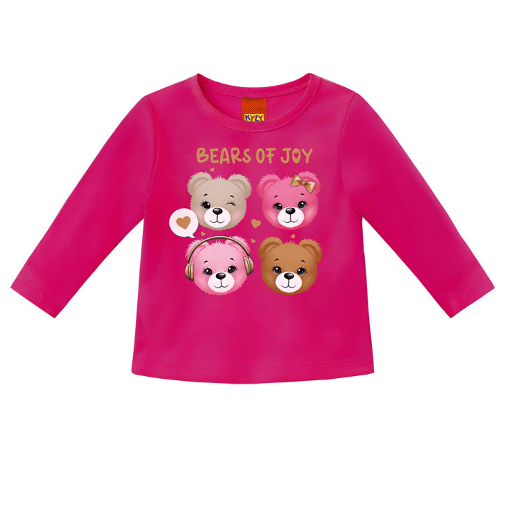 Blusa Infantil Menina Manga Longa Ursinhos - Kyly