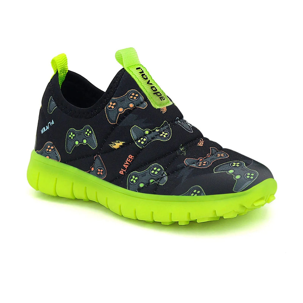 Tênis Infantil Super Flexível Player Preto/Verde - Novopé