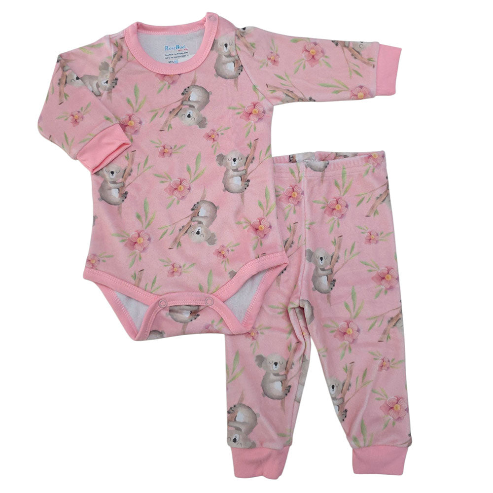Conjunto Body e Calça Fleece Luxo Bebê Coala - Rosebud