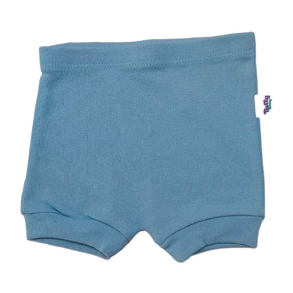Short Tapa Fralda Liso Azul Bebê