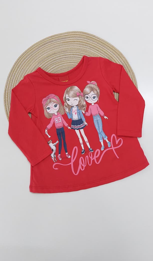 Blusa em Meia Malha Estampa Love - Kyly