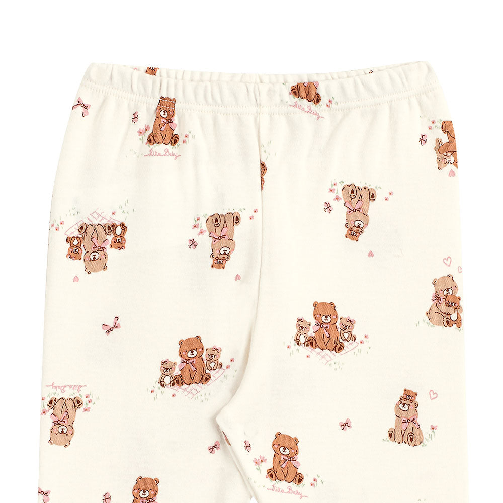 Calça Bebê Menina Suedine Off Ursinhos - Kiko Baby