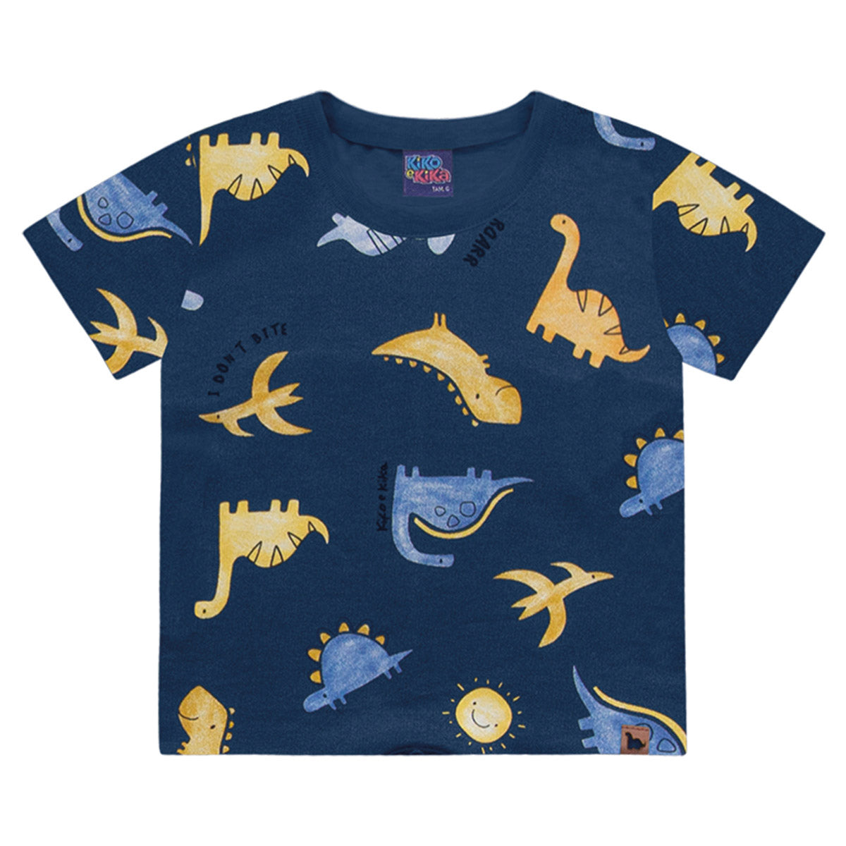 Camiseta Manga Curta Bebê Menino Dinos - Kiko e Kika