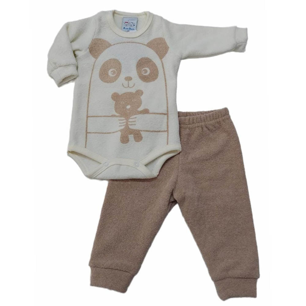 Conjunto Body e Calça em Soft Glacê Urso Amoroso - Rosebud
