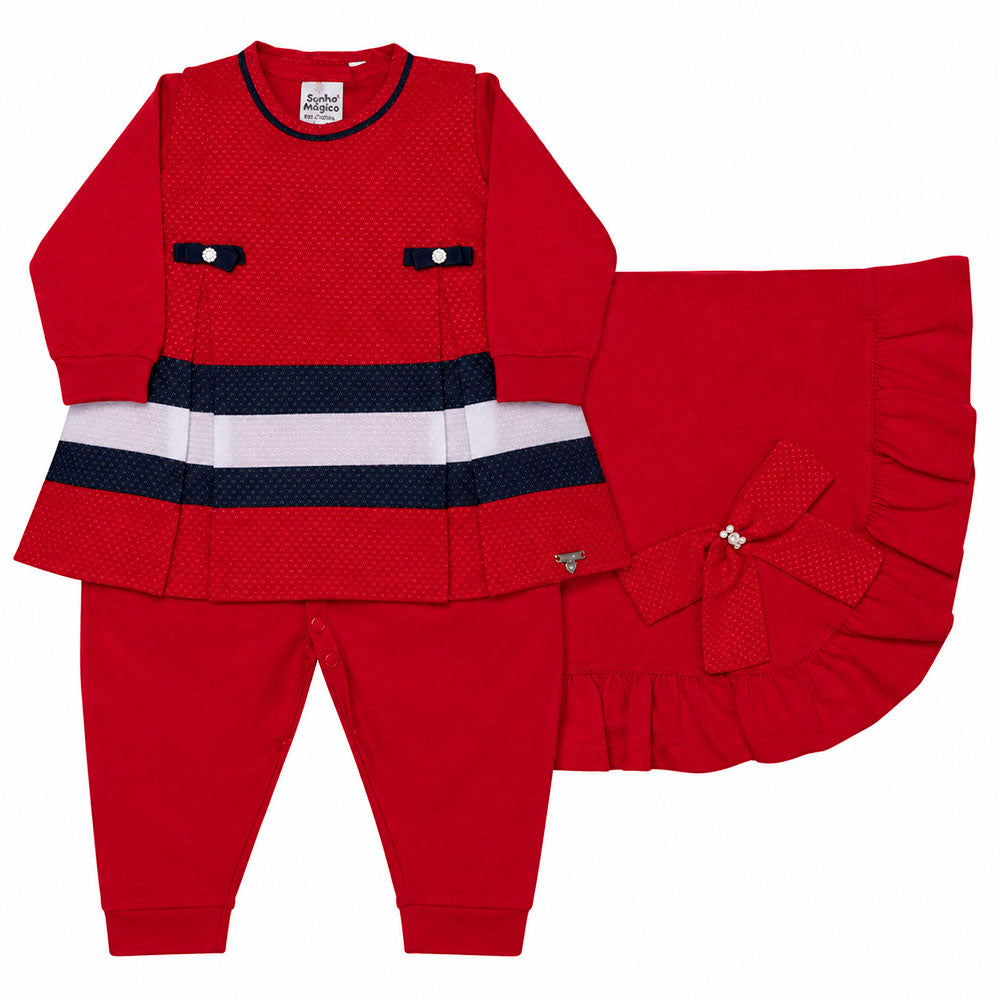 Saida Maternidade Malha Wonderful Vermelho - Sonho Mágico