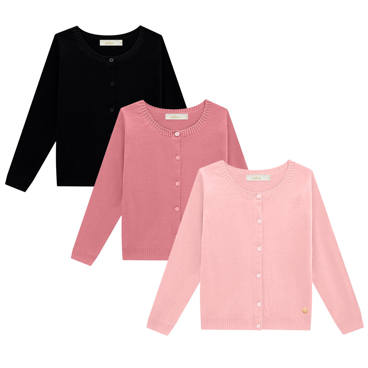 Casaco Infantil Menina em Tricot - Milon