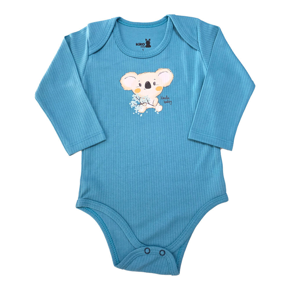 Body Manga Longa Bebê Menino Azul Coala Baby - Kiko Baby