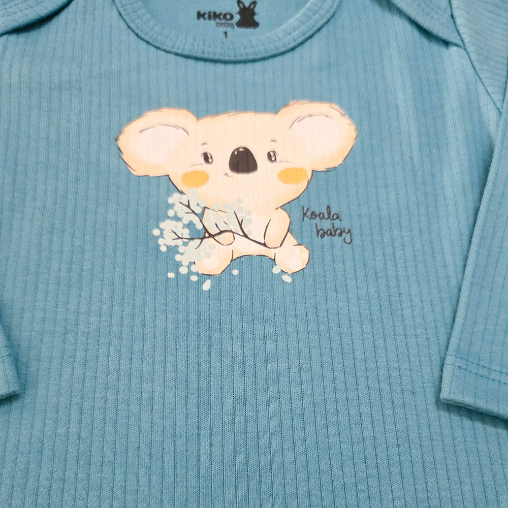 Body Manga Longa Bebê Menino Azul Coala Baby - Kiko Baby