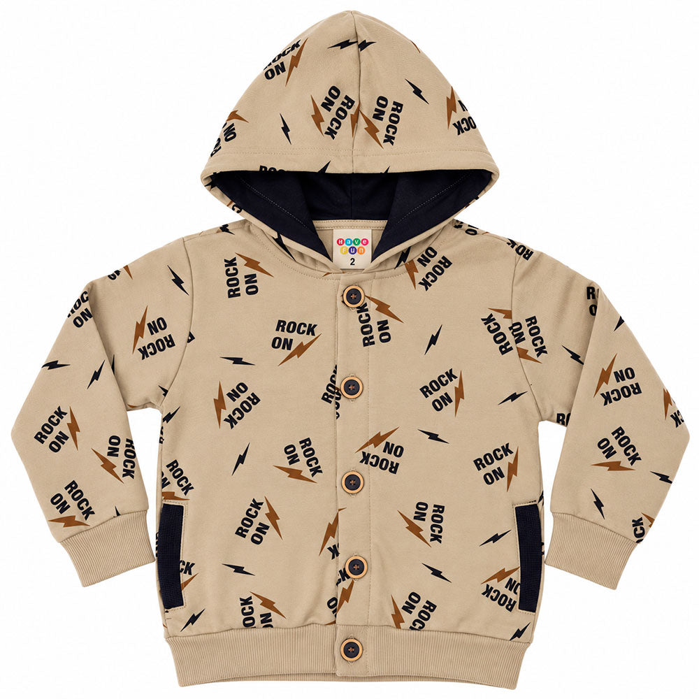 Jaqueta Infantil Menino Moletom Peluciado Rock On - Have Fun