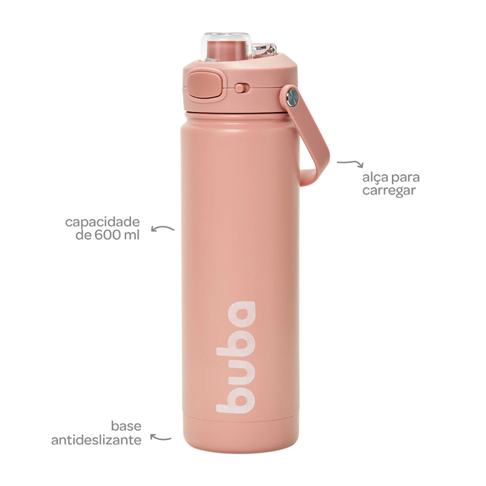 Copo Térmico Garrafa Térmica Infantil Inox 600ml - Buba