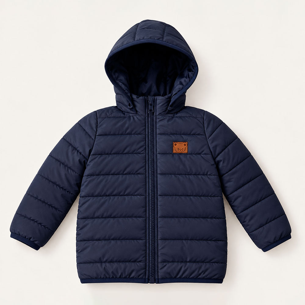 Jaqueta Puffer Infantil Com Capuz Marinho - Santa Rita