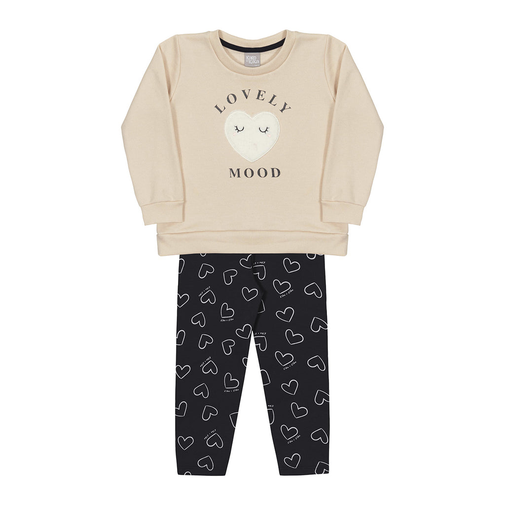 Conjunto Infantil Moletom Peluciado e Molecotton Lovely - Kiko e Kika