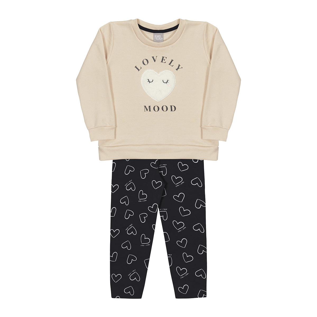 Conjunto Infantil Moletom Peluciado e Molecotton Lovely - Kiko e Kika