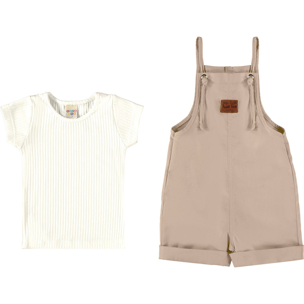 Conjunto Infantil Jardineira Sarja Blusa e Canelada - Have Fun