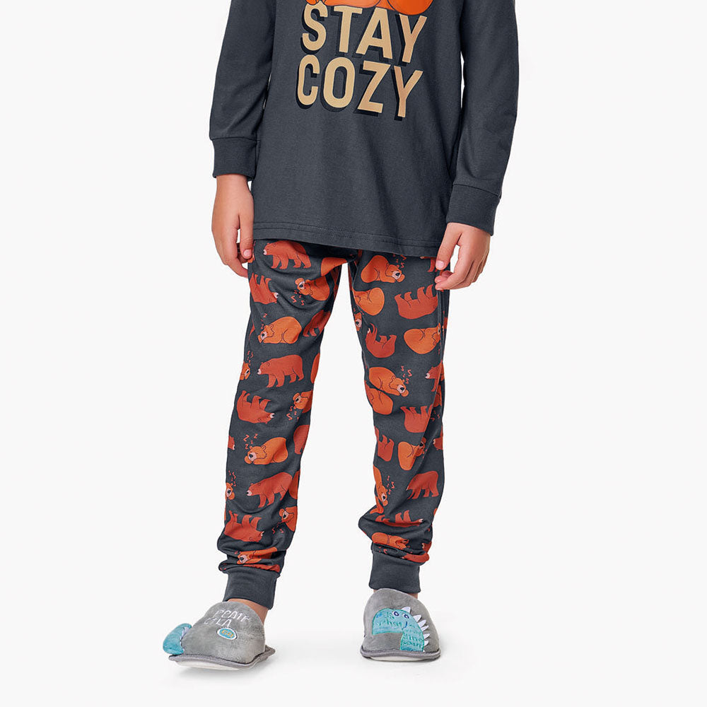 Pijama Infantil Menino Camiseta e Calça Urso - Kiko e Kika