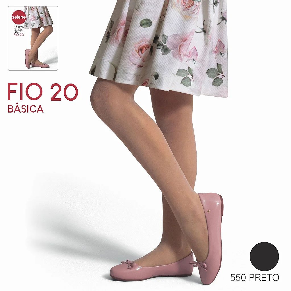 Meia-Calça Fio 20 Fina Bebê Infantil Menina Lisa - Selene
