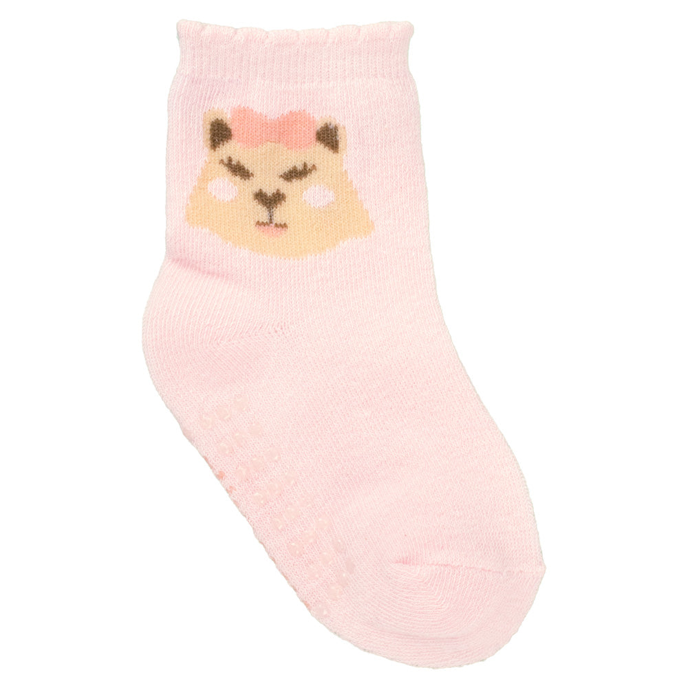 Kit 3 Pares Meia Antiderrapante Menina 21-25 Capivara - Pimpolho