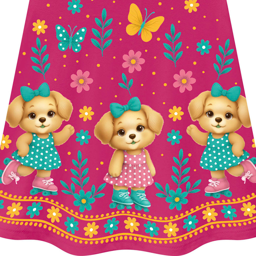 Vestido Infantil Meia Malha Cachorrinho - Kyly