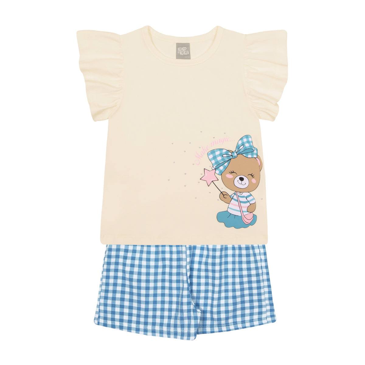 Conjunto Menina Blusa Ursinha e Shorts - Kiko e Kika