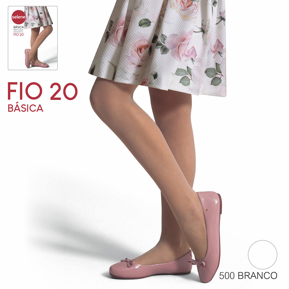 Meia-Calça Fio 20 Fina Bebê Infantil Menina Lisa - Selene