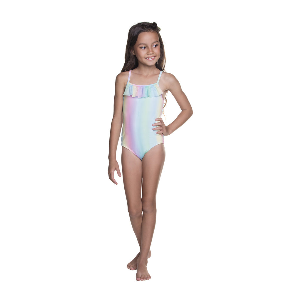 Maiô Infantil Com Babado Tule e Proteção UV 50+ - Have Fun