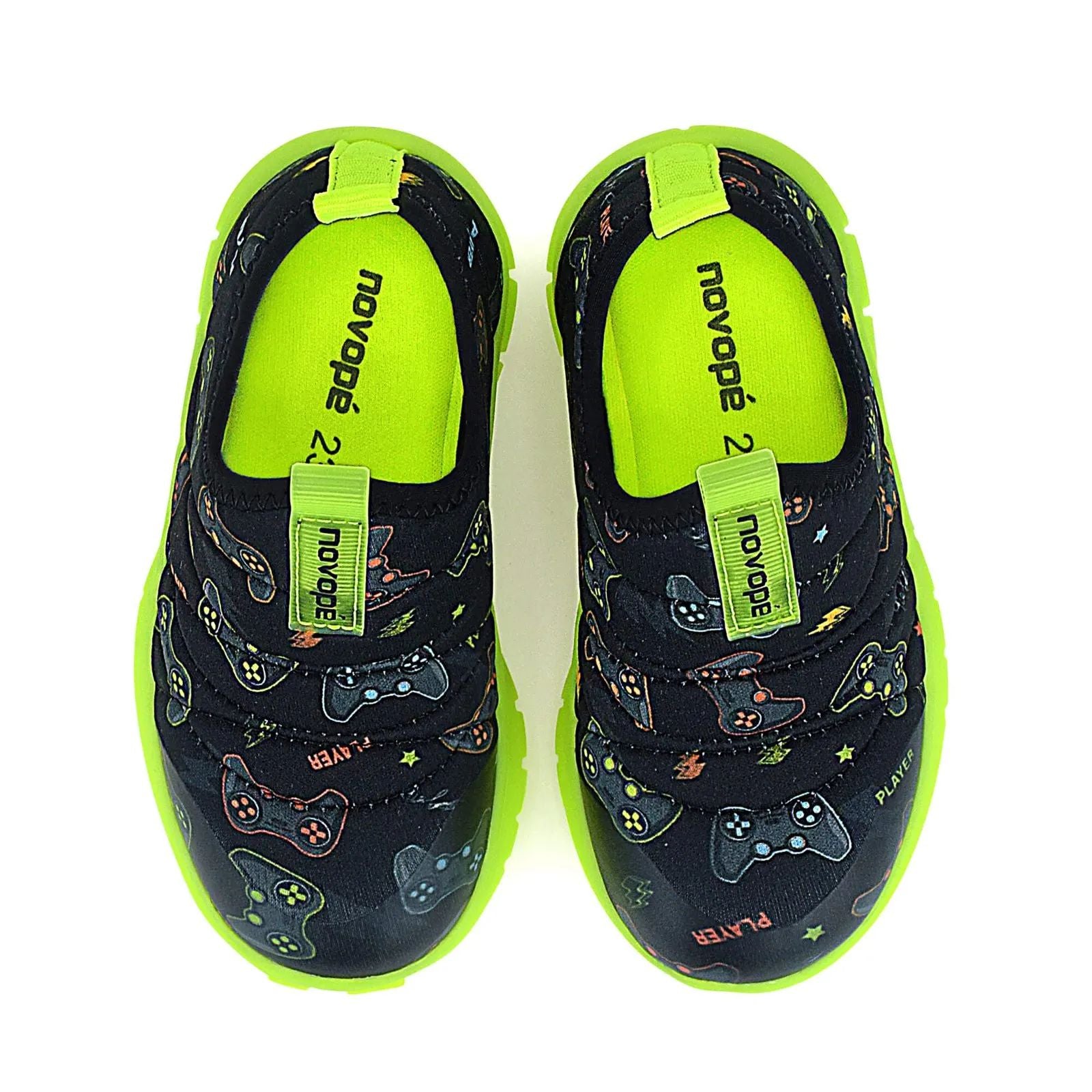 Tênis Infantil Super Flexível Player Preto/Verde - Novopé