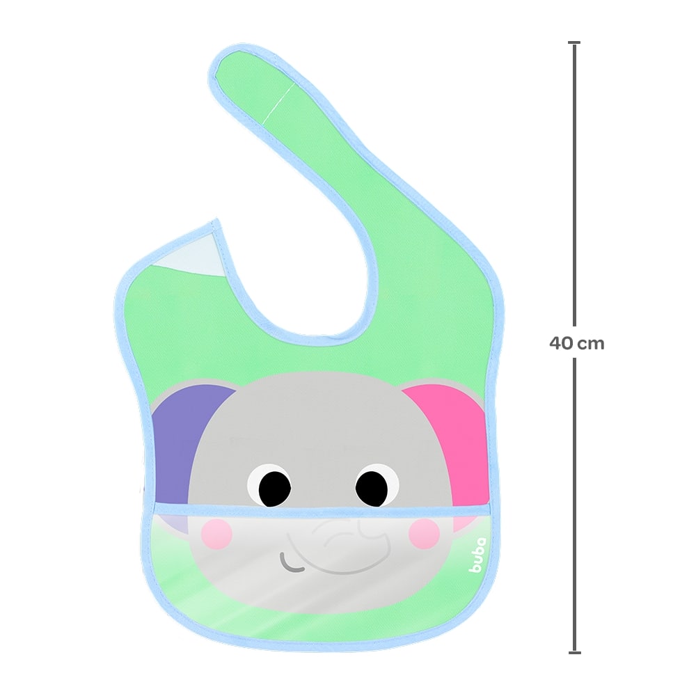 Babador Bebê Impermeável Para Alimentação Buba Zoo Elefante - Buba