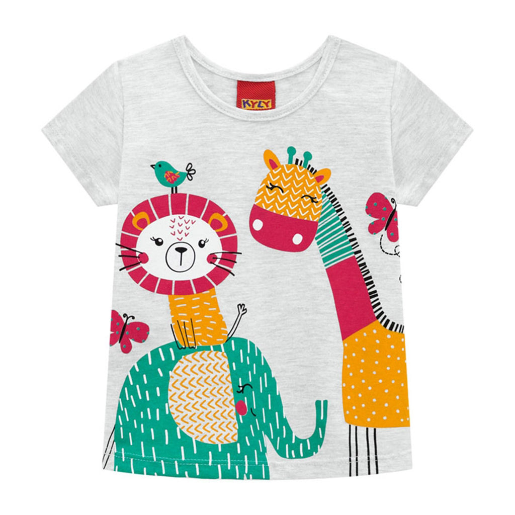 Blusa Manga Curta Infantil Bichinhos - Kyly