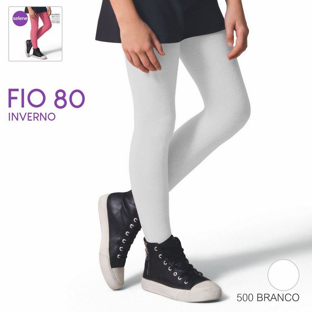 Meia-Calça Fio 80 Infantil Menina Lisa em Algodão - Selene