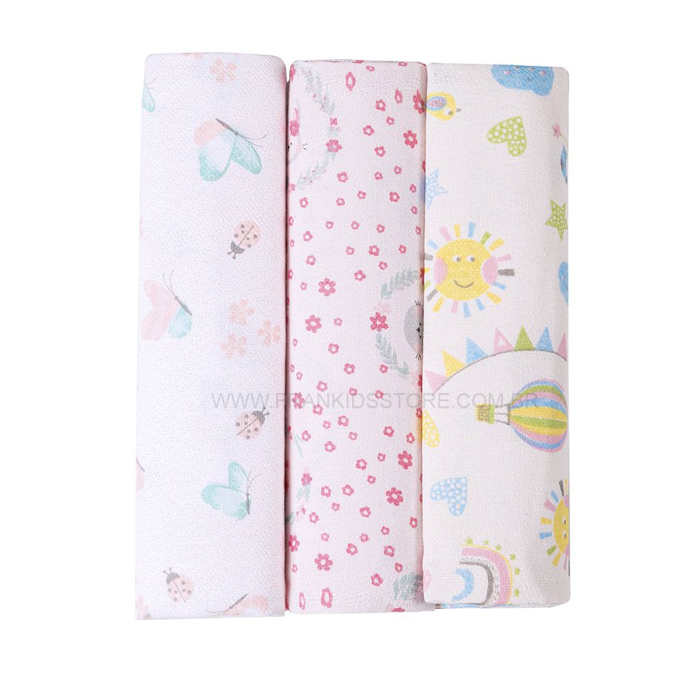 Cueiro Flanelado Estampado 1,0Mx80CM C/3 UN Menina - Karinho