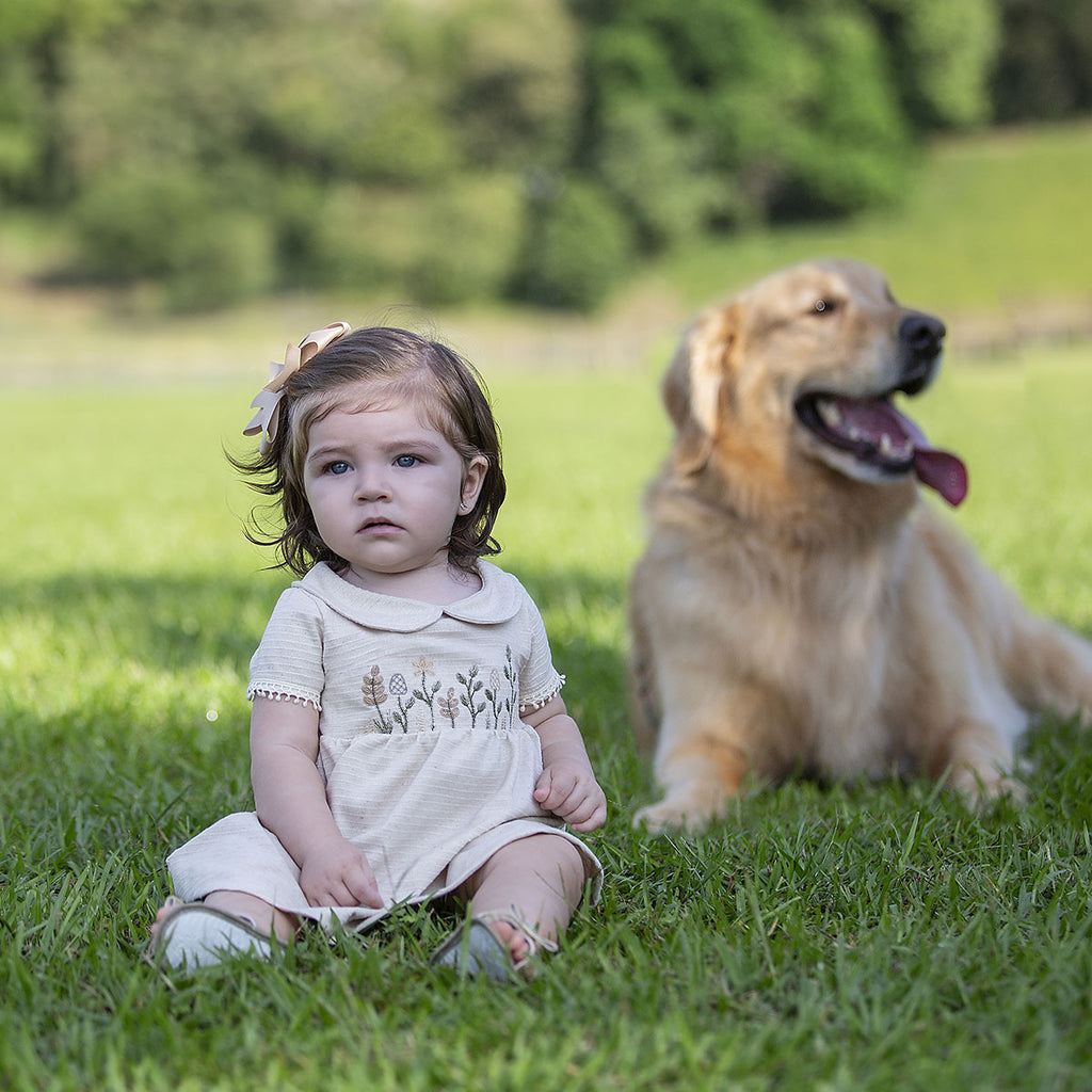 Vestido Bebê Delicate Jacquard Com Shorts Cotton - Have Fun