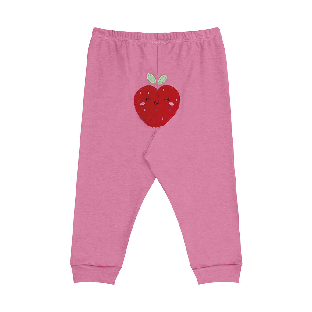 Calça Bebê Menina Suedine Bordado Morango - Kiko Baby