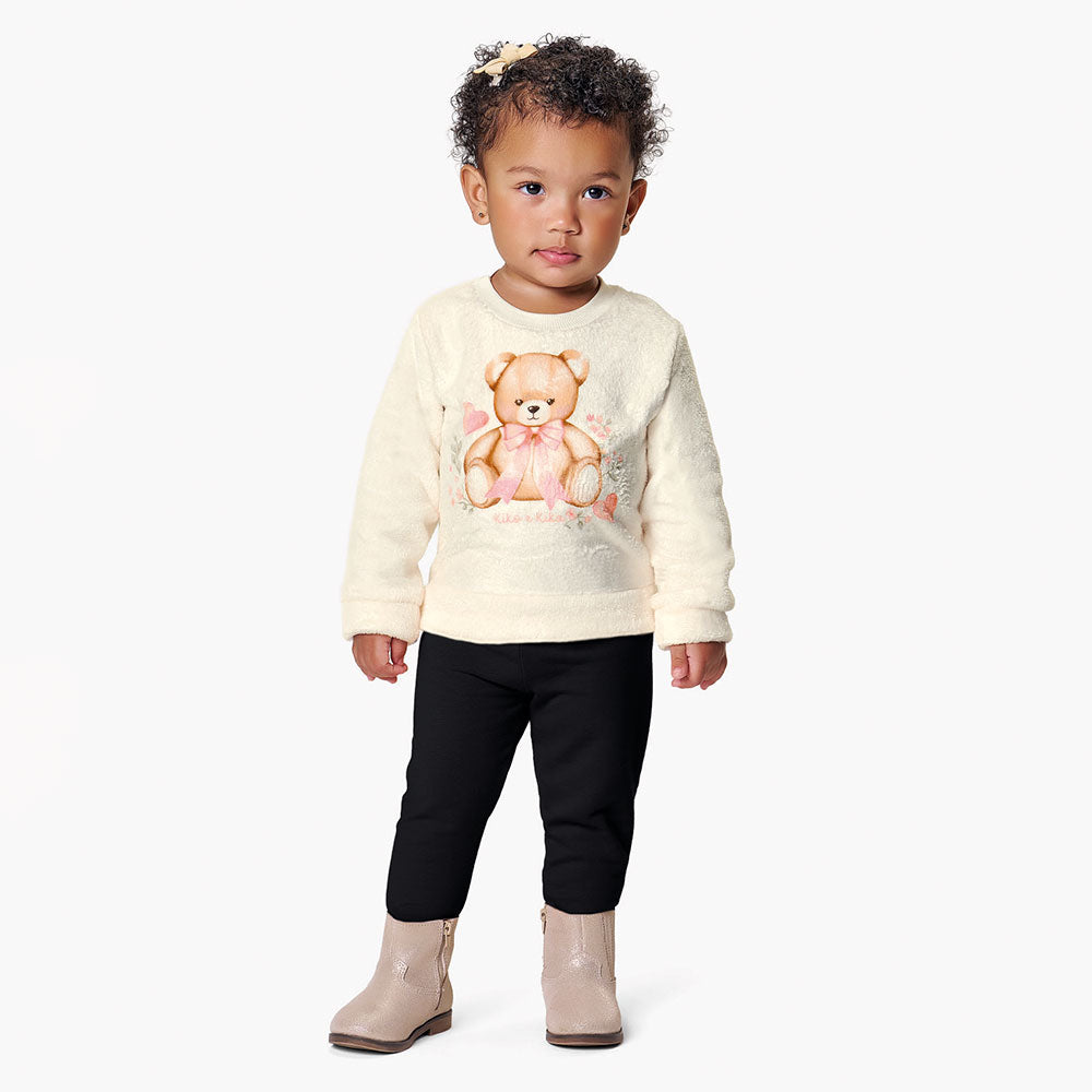 Conjunto Bebê Menina Fleece e Molecotton Peluciado - Kiko e Kika