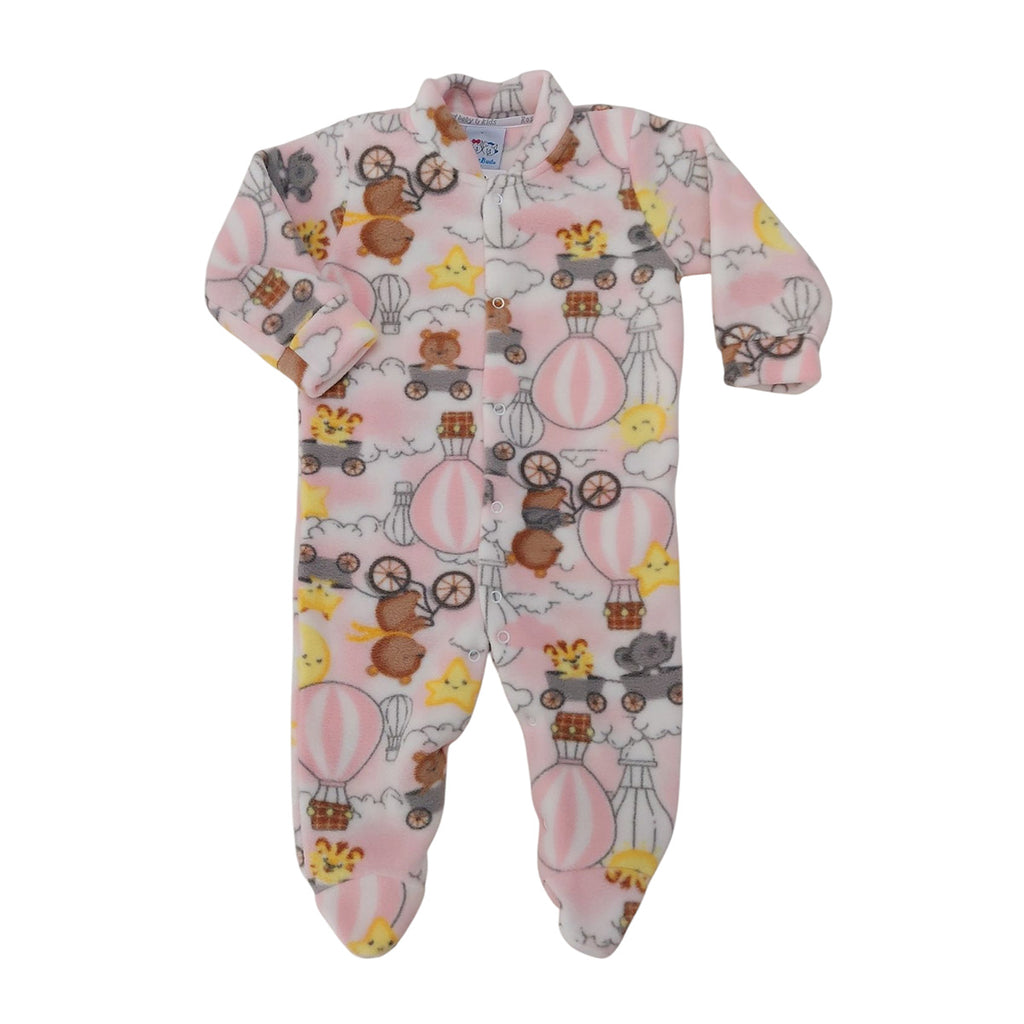Macacão Soft Bebê Menina Balões Bichinhos - Rosebud