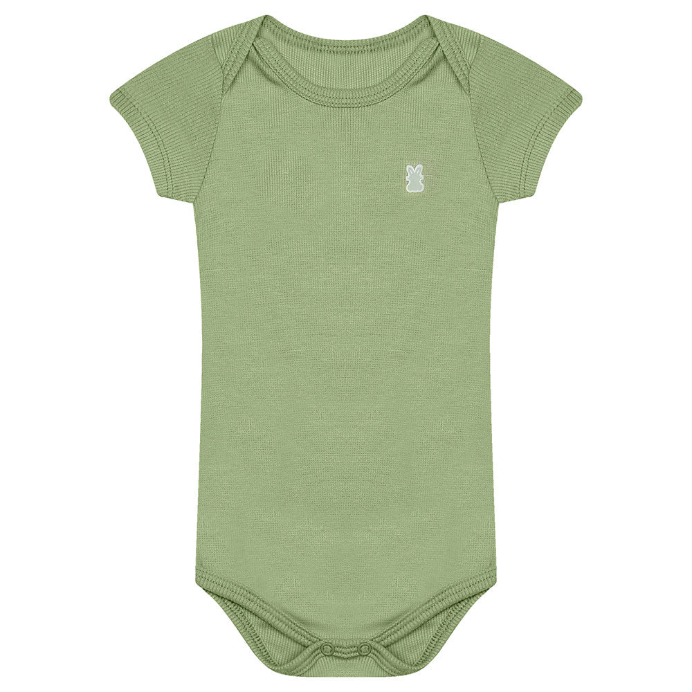 Body Manga Curta Bebê Liso Canelado Premium - Kiko Baby