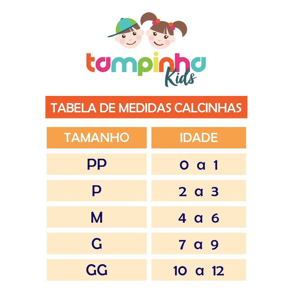 Kit C/3 Cuecas Boxer Infantil Estampas Sortidas - Tampinha