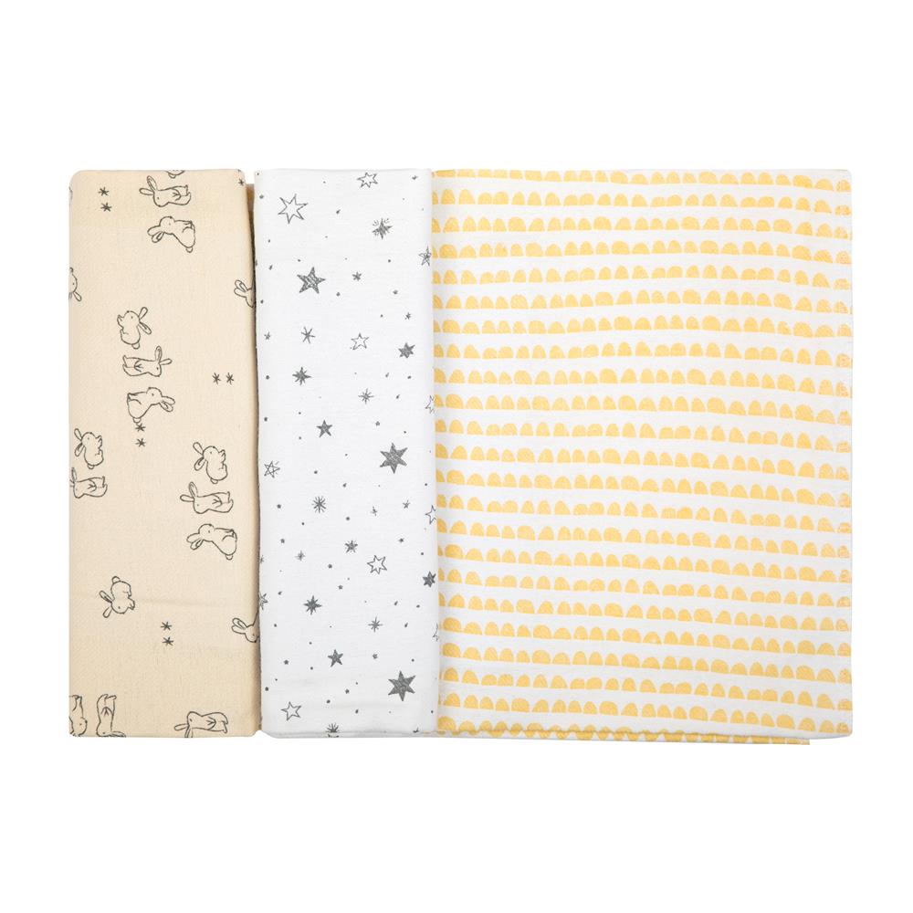 Cueiro Flanelado Estampado 1,0Mx80CM C/3 UN Coelho - Papi