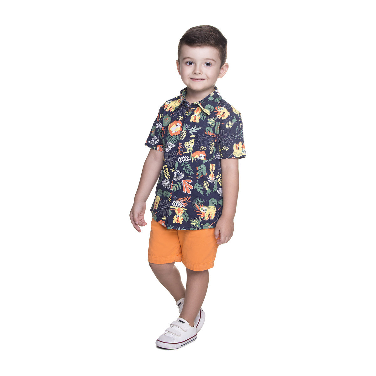 Conjunto Infantil Selva Camisa e Bermuda Sarja - Have Fun