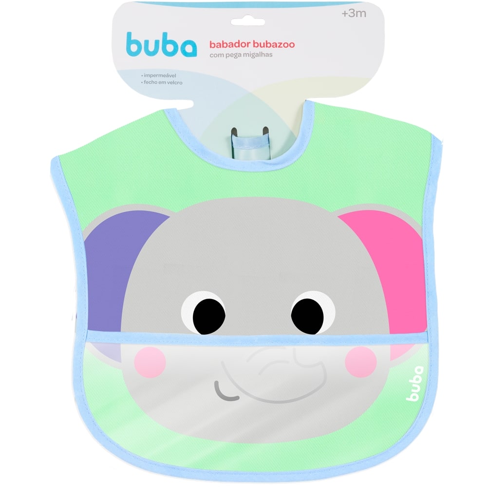 Babador Bebê Impermeável Para Alimentação Buba Zoo Elefante - Buba