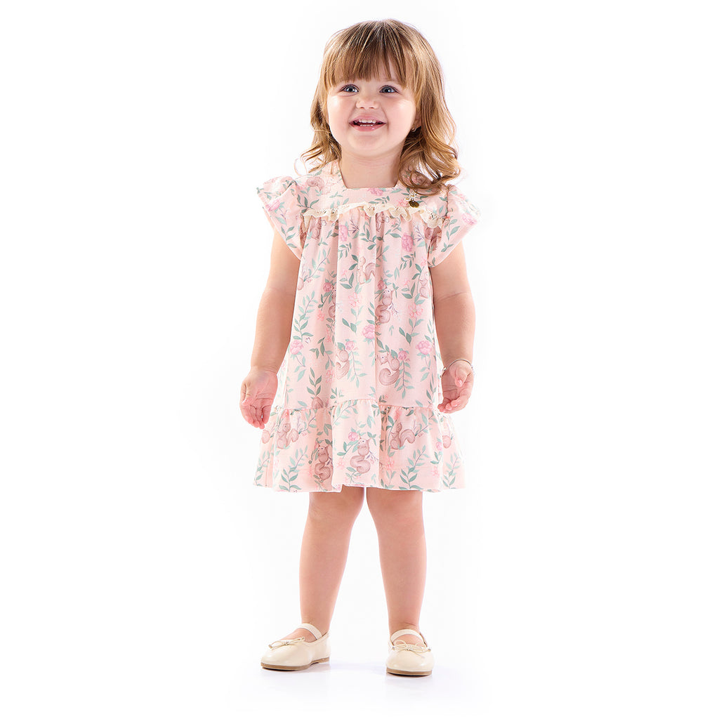 Vestido em Jacquard Estampado Bebê - Kiki Xodó