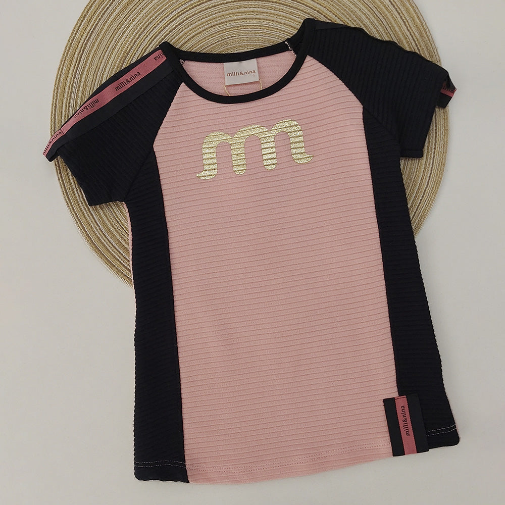 Vestido Infantil Estampa Personalizada Rosa - Milli e Nina