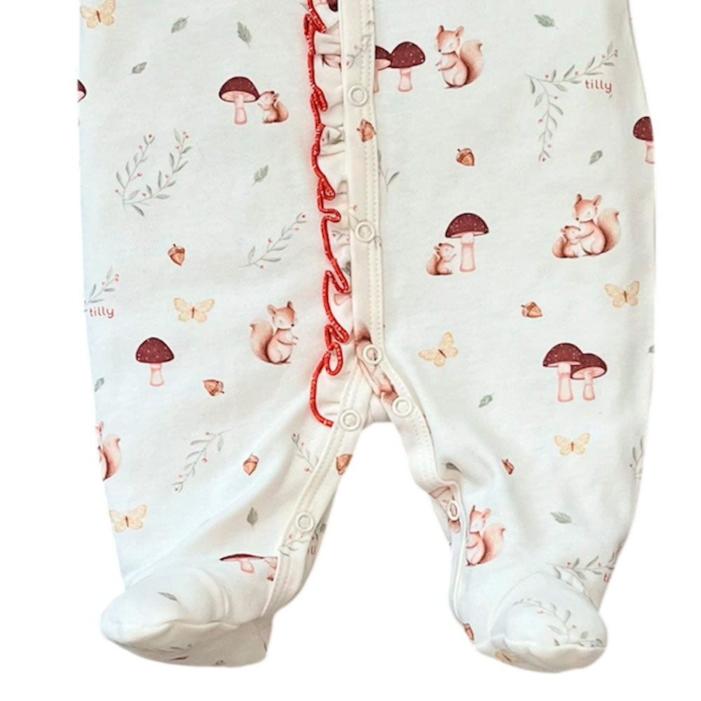 Macacão Bebê Menina Suedine Cogumelos - Tilly Baby