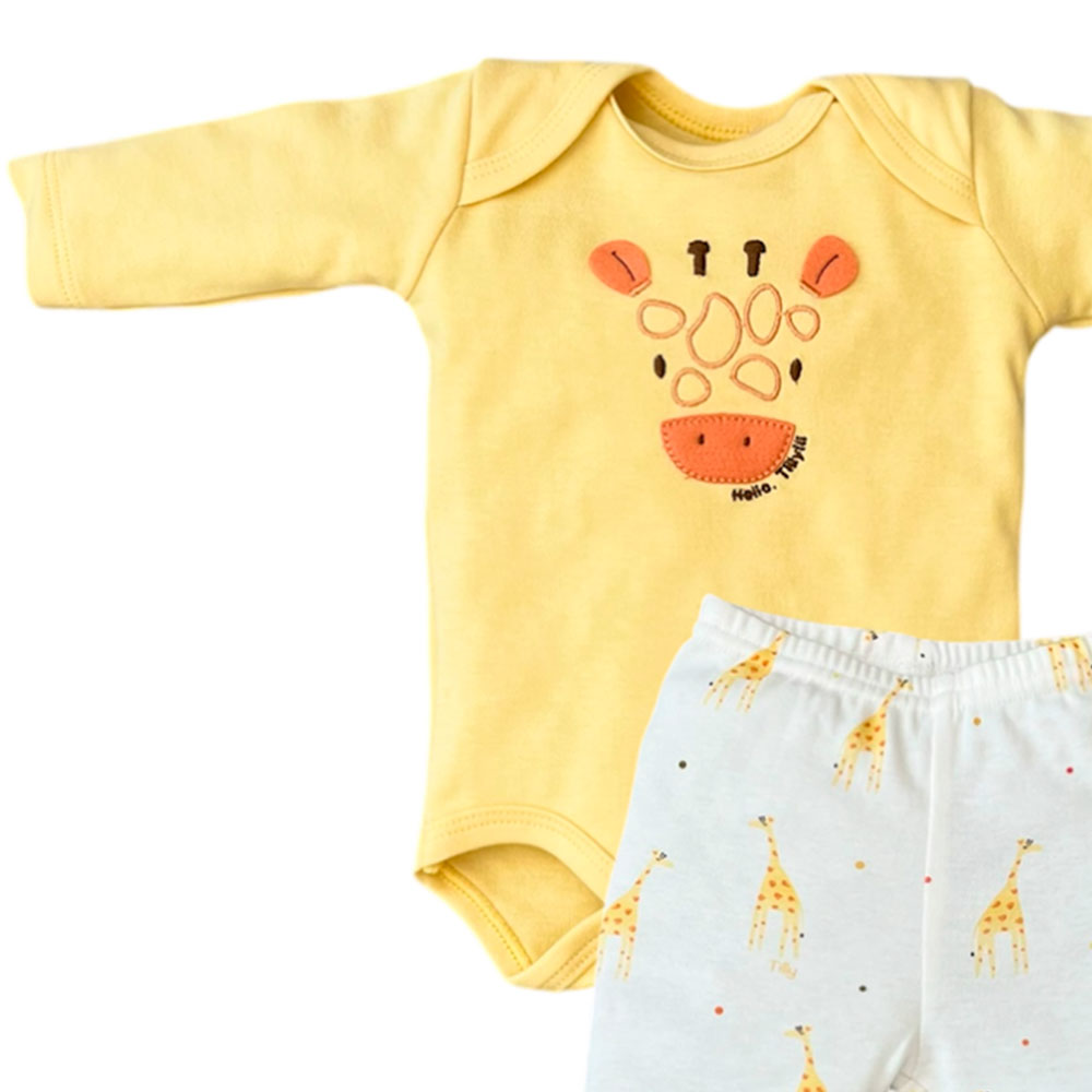 Conjunto Bebê Body Longo e Calça Girafa - Tilly Baby