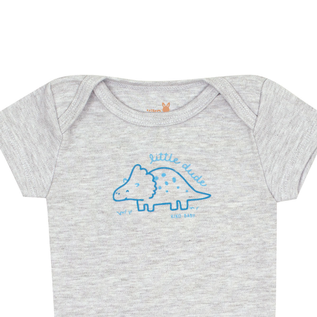 Body Manga Curta Bebê Menino Dino Little Dude - Kiko Baby