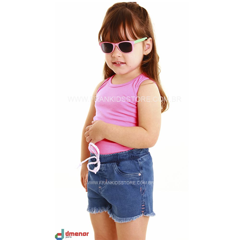 Short Jogger Jeans Macio Bebê Infantil Azul - Dmenor