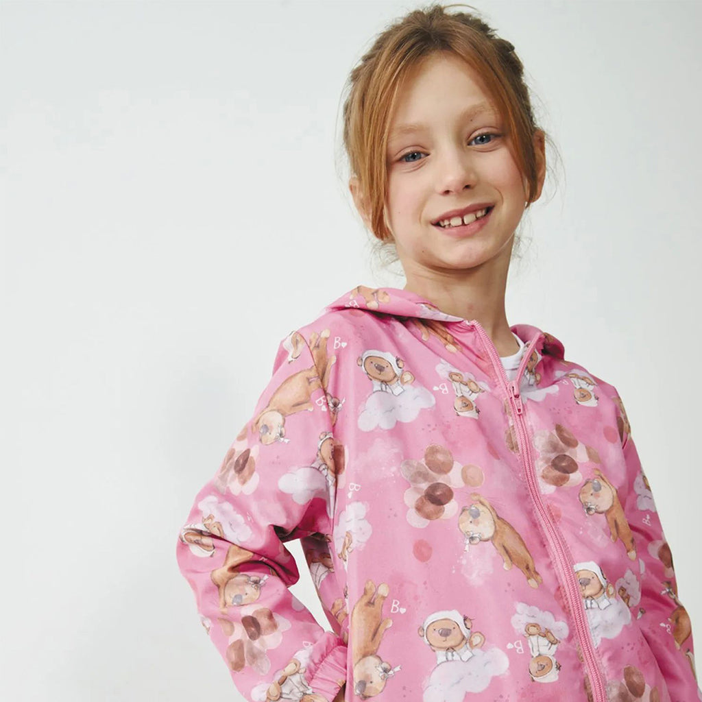 Jaqueta Corta Vento Nylon Infantil Menina Ursos - Bebelândia