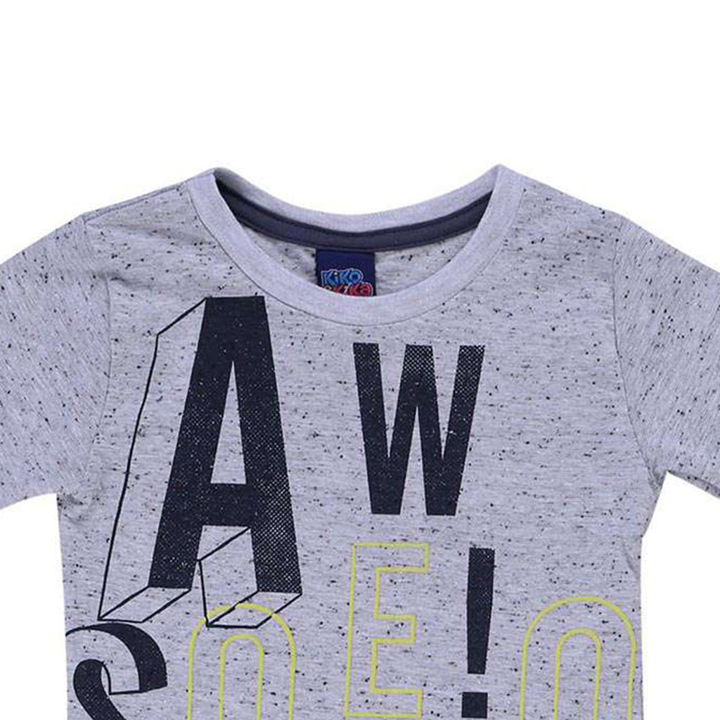 Camiseta Meia Malha Botonê Cinza - Kiko e Kika